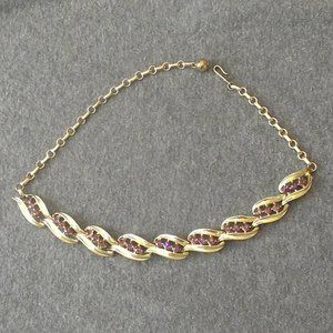 Vintage Gold and Purple Necklace